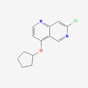 molecular formula C13H13ClN2O B11863592 7-Chloro-4-(cyclopentyloxy)-1,6-naphthyridine CAS No. 1956330-88-3