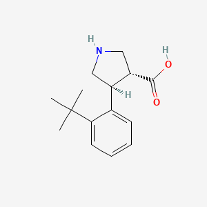 molecular formula C15H21NO2 B11863614 (3R,4S)-rel-4-(2-(tert-Butyl)phenyl)pyrrolidine-3-carboxylic acid 