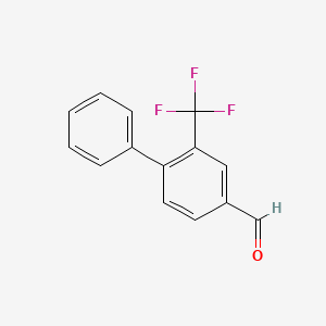 molecular formula C14H9F3O B11863617 4-Formyl-2-(trifluoromethyl)biphenyl 