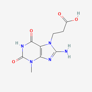 molecular formula C9H11N5O4 B11863705 3-(8-Amino-3-methyl-2,6-dioxo-2,3-dihydro-1H-purin-7(6H)-yl)propanoic acid 