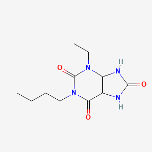 molecular formula C11H18N4O3 B11863829 1-Butyl-3-ethyl-8-hydroxy-3,4,5,7-tetrahydro-1H-purine-2,6-dione 