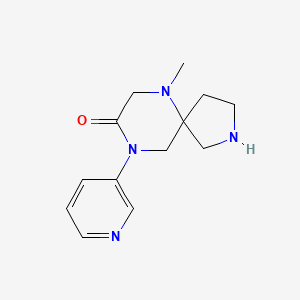 molecular formula C13H18N4O B11863839 6-Methyl-9-(pyridin-3-yl)-2,6,9-triazaspiro[4.5]decan-8-one 