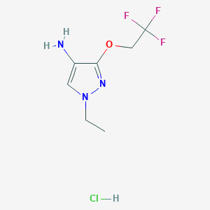 molecular formula C7H11ClF3N3O B11864014 1-Ethyl-3-(2,2,2-trifluoroethoxy)-1H-pyrazol-4-amine hydrochloride 