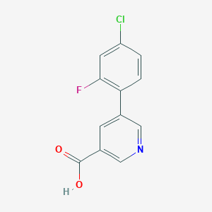 molecular formula C12H7ClFNO2 B11864015 5-(4-Chloro-2-fluorophenyl)nicotinic acid CAS No. 1346691-86-8