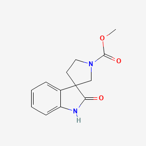 molecular formula C13H14N2O3 B11864026 Methyl 2-oxospiro[indoline-3,3'-pyrrolidine]-1'-carboxylate 