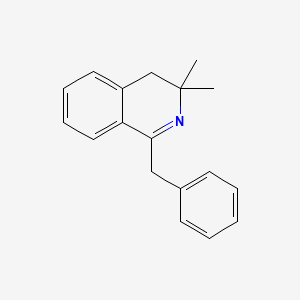 molecular formula C18H19N B11864290 Isoquinoline, 3,4-dihydro-3,3-dimethyl-1-(phenylmethyl)- CAS No. 113417-33-7