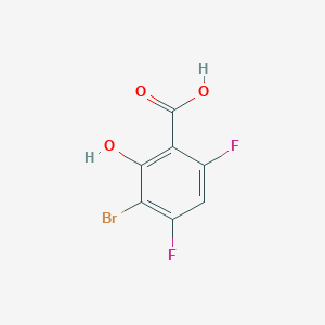 molecular formula C7H3BrF2O3 B11864489 3-Bromo-4,6-difluoro-2-hydroxybenzoic acid 