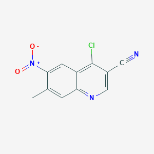 molecular formula C11H6ClN3O2 B11864553 4-Chloro-7-methyl-6-nitroquinoline-3-carbonitrile CAS No. 915369-63-0