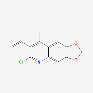 molecular formula C13H10ClNO2 B11864588 6-Chloro-8-methyl-7-vinyl-[1,3]dioxolo[4,5-g]quinoline CAS No. 62452-24-8