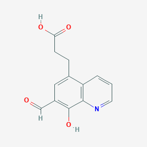 molecular formula C13H11NO4 B11864608 3-(7-Formyl-8-hydroxyquinolin-5-yl)propanoic acid 