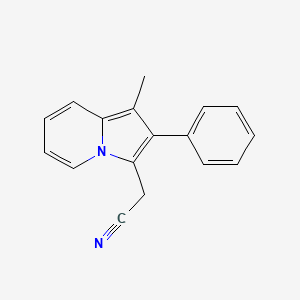 molecular formula C17H14N2 B11864671 2-(1-Methyl-2-phenylindolizin-3-YL)acetonitrile CAS No. 653597-25-2