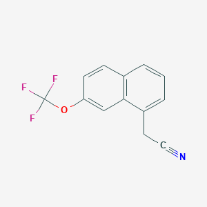 molecular formula C13H8F3NO B11865225 2-(7-(Trifluoromethoxy)naphthalen-1-yl)acetonitrile 