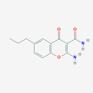 2-Amino-4-oxo-6-propyl-4H-1-benzopyran-3-carboxamide