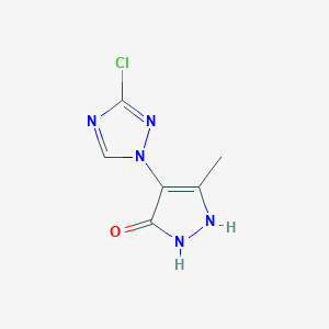 molecular formula C6H6ClN5O B1186580 4-(3-chloro-1H-1,2,4-triazol-1-yl)-5-methyl-1H-pyrazol-3-ol 