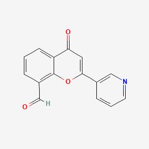 4-Oxo-2-(pyridin-3-yl)-4H-1-benzopyran-8-carbaldehyde