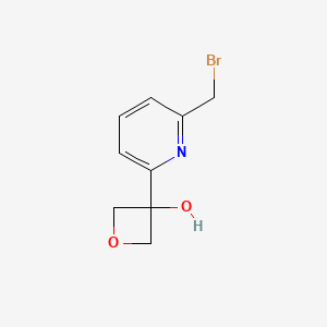 molecular formula C9H10BrNO2 B11865947 3-(6-(Bromomethyl)pyridin-2-yl)oxetan-3-ol 