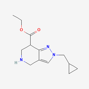 molecular formula C13H19N3O2 B11866102 Ethyl 2-(cyclopropylmethyl)-4,5,6,7-tetrahydro-2H-pyrazolo[4,3-c]pyridine-7-carboxylate 