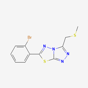 molecular formula C11H9BrN4S2 B1186661 6-(2-Bromophenyl)-3-[(methylsulfanyl)methyl][1,2,4]triazolo[3,4-b][1,3,4]thiadiazole 