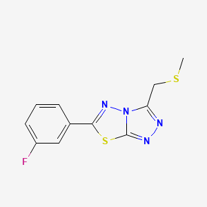 6-(3-Fluorophenyl)-3-[(methylsulfanyl)methyl][1,2,4]triazolo[3,4-b][1,3,4]thiadiazole