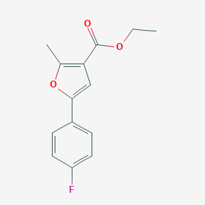 molecular formula C14H13FO3 B118667 Ethyl 5-(4-fluorophenyl)-2-methyl-3-furoate CAS No. 155090-83-8