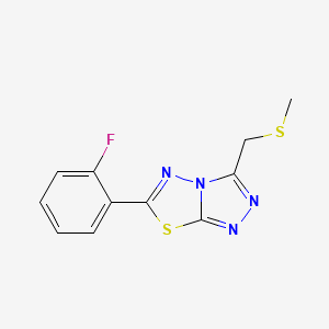 6-(2-Fluorophenyl)-3-[(methylsulfanyl)methyl][1,2,4]triazolo[3,4-b][1,3,4]thiadiazole