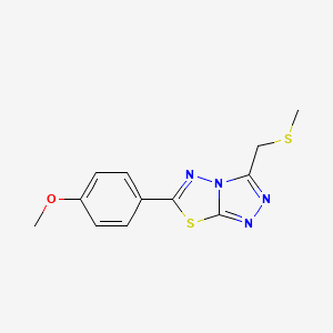molecular formula C12H12N4OS2 B1186677 6-(4-Methoxyphenyl)-3-[(methylsulfanyl)methyl][1,2,4]triazolo[3,4-b][1,3,4]thiadiazole 