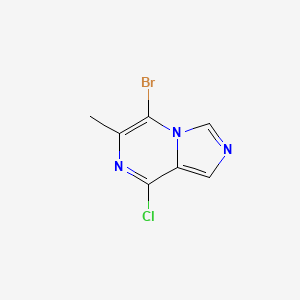 molecular formula C7H5BrClN3 B11866843 5-Bromo-8-chloro-6-methylimidazo[1,5-a]pyrazine 