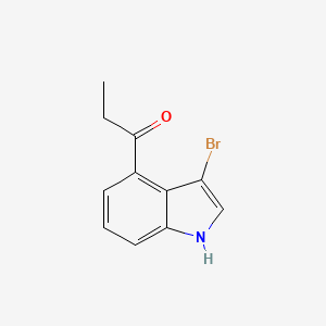 molecular formula C11H10BrNO B11867019 1-(3-Bromo-1H-indol-4-yl)propan-1-one 