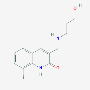 3-(((3-Hydroxypropyl)amino)methyl)-8-methylquinolin-2-ol