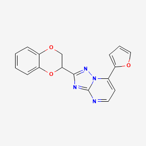 molecular formula C17H12N4O3 B1186718 2-(2,3-Dihydro-1,4-benzodioxin-2-yl)-7-(furan-2-yl)[1,2,4]triazolo[1,5-a]pyrimidine 