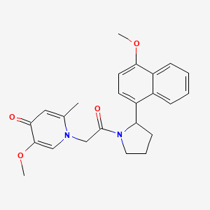 5-methoxy-1-(2-(2-(4-methoxynaphthalen-1-yl)pyrrolidin-1-yl)-2-oxoethyl)-2-methylpyridin-4(1H)-one