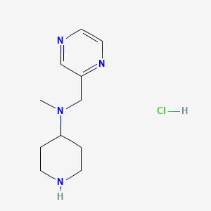 molecular formula C11H19ClN4 B11867317 N-Methyl-N-(pyrazin-2-ylmethyl)piperidin-4-amine hydrochloride 