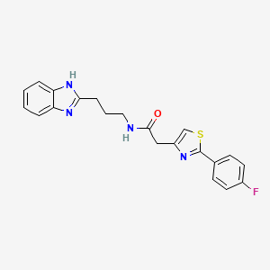 molecular formula C21H19FN4OS B1186732 N-[3-(1H-benzimidazol-2-yl)propyl]-2-[2-(4-fluorophenyl)-1,3-thiazol-4-yl]acetamide 