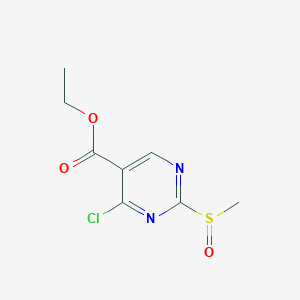 molecular formula C8H9ClN2O3S B11867427 Ethyl 4-chloro-2-(methylsulfinyl)pyrimidine-5-carboxylate 