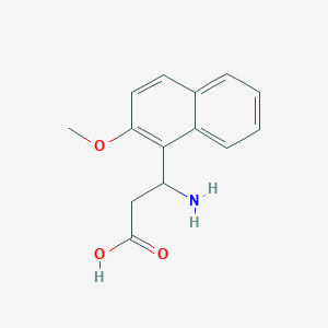 molecular formula C14H15NO3 B11867526 3-Amino-3-(2-methoxynaphthalen-1-YL)propanoic acid CAS No. 682804-59-7