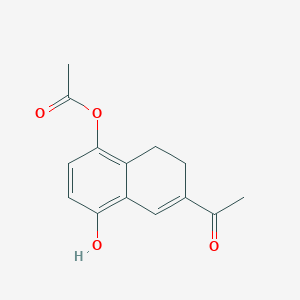 molecular formula C14H14O4 B11867531 6-Acetyl-4-hydroxy-7,8-dihydronaphthalen-1-yl acetate CAS No. 88928-59-0