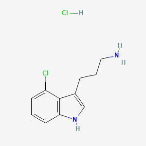 molecular formula C11H14Cl2N2 B11867563 3-(4-Chloro-1H-indol-3-yl)propan-1-amine hydrochloride 