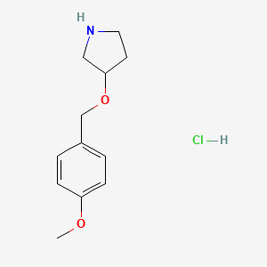 molecular formula C12H18ClNO2 B11867606 3-((4-Methoxybenzyl)oxy)pyrrolidine hydrochloride 