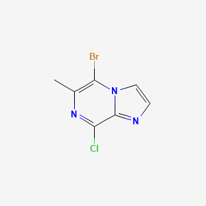 molecular formula C7H5BrClN3 B11867647 5-Bromo-8-chloro-6-methylimidazo[1,2-a]pyrazine 