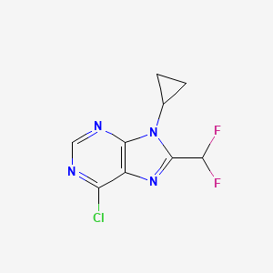 molecular formula C9H7ClF2N4 B11867710 6-Chloro-9-cyclopropyl-8-(difluoromethyl)-9H-purine 