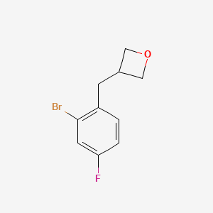 molecular formula C10H10BrFO B11867788 3-(2-Bromo-4-fluorobenzyl)oxetane 