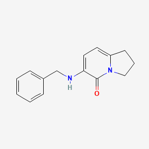 molecular formula C15H16N2O B11868016 6-Benzylamino-2,3-dihydro-1H-indolizin-5-one CAS No. 612065-12-0