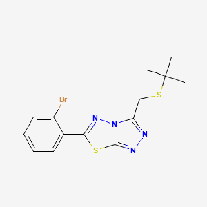 molecular formula C14H15BrN4S2 B1186813 6-(2-Bromophenyl)-3-[(tert-butylsulfanyl)methyl][1,2,4]triazolo[3,4-b][1,3,4]thiadiazole 