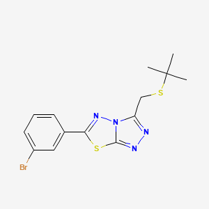 molecular formula C14H15BrN4S2 B1186814 6-(3-Bromophenyl)-3-[(tert-butylsulfanyl)methyl][1,2,4]triazolo[3,4-b][1,3,4]thiadiazole 