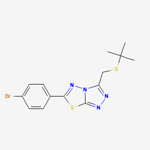 6-(4-Bromophenyl)-3-[(tert-butylsulfanyl)methyl][1,2,4]triazolo[3,4-b][1,3,4]thiadiazole