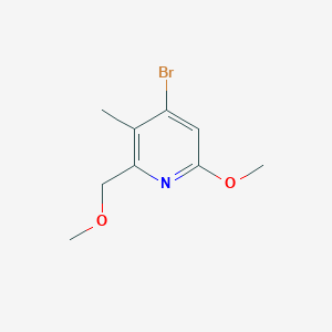 molecular formula C9H12BrNO2 B11868686 4-Bromo-6-methoxy-2-(methoxymethyl)-3-methylpyridine 