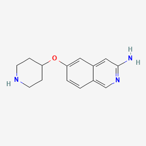 molecular formula C14H17N3O B11868848 6-(Piperidin-4-yloxy)isoquinolin-3-amine CAS No. 918490-78-5