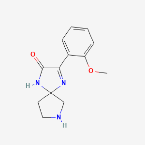 molecular formula C13H15N3O2 B11868876 3-(2-Methoxyphenyl)-1,4,7-triazaspiro[4.4]non-3-en-2-one 