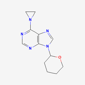 6-(aziridin-1-yl)-9-(tetrahydro-2H-pyran-2-yl)-9H-purine