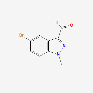 molecular formula C9H7BrN2O B11869054 5-Bromo-1-methyl-1H-indazole-3-carbaldehyde 